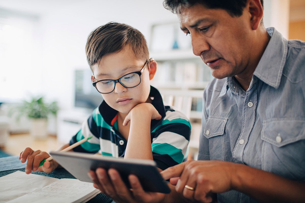 Child doing homework.