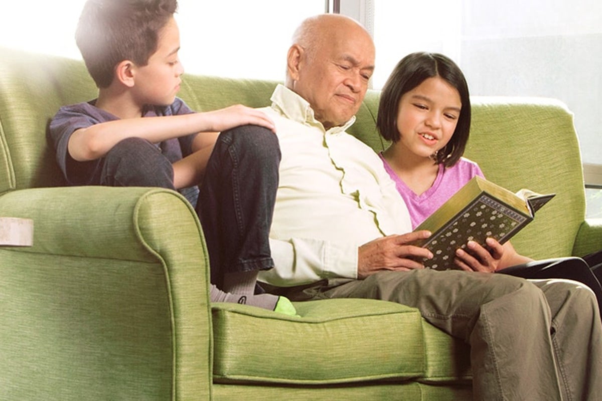 Man with his grandchildren