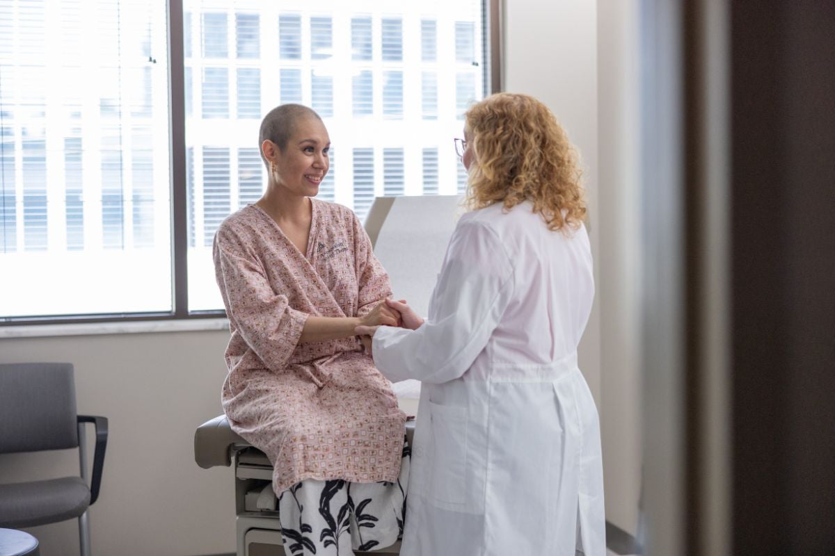 Cancer patient meeting with a care provider at an Ascension Saint Thomas site of care