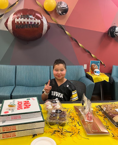 Kayson at watch party