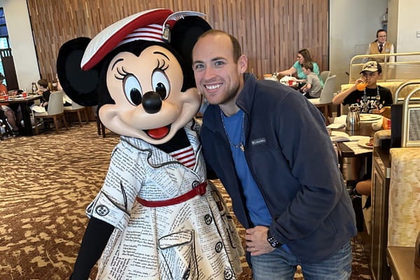 Thomas Hertl with Minnie Mouse at Disney World