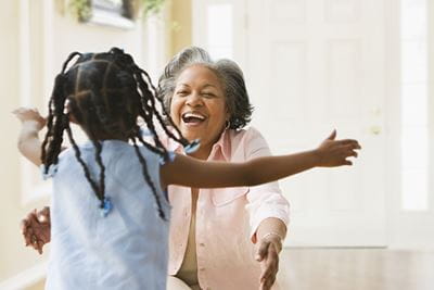 Woman with grandchild.