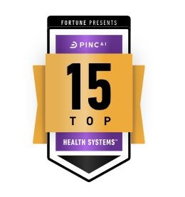 Fortune/PINC AI 15 Top Health System award.