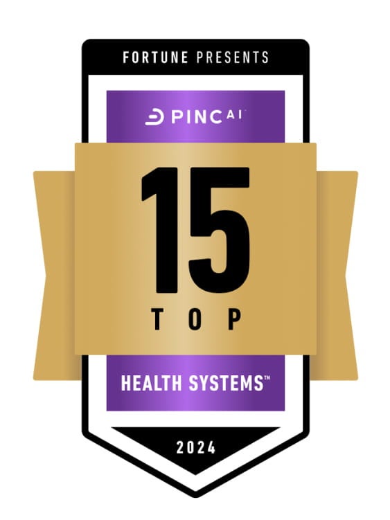 Fortune/PINC AI 15 Top Health Systems badge