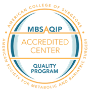 MBSAQUP Accredited Center Quality Bariatric Program badge.