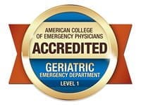 Gold Level 1 Accredited Geriatric Emergency Department by the American College of Emergency Physicians