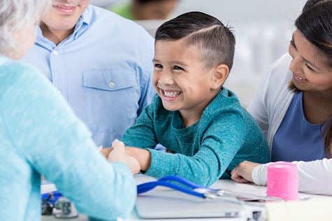 A child at an urgent care visit.